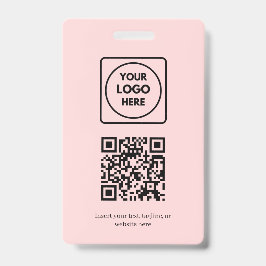 Blush Pink QR | Professionelles Business-Logo-Desi Ausweis