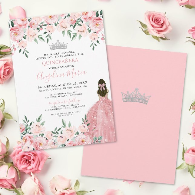 Blush Pink Quinceanera Einladung (Blush Pink Quinceanera Invitation)