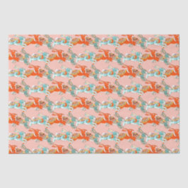 Blush Pink Rabbit Bunny Niedlich Folk Muster Seidenpapier