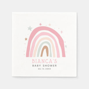 Blush Pink Rainbow Girl Babydusche Serviette