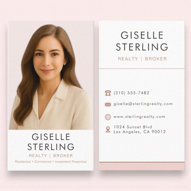 Blush Pink Real Estate Agent Broker  Visitenkarte (Von Creator hochgeladen)