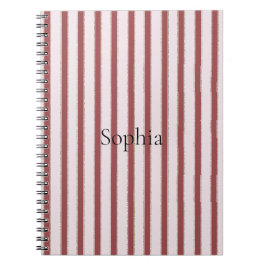 Blush Pink Red Stripes Notizblock
