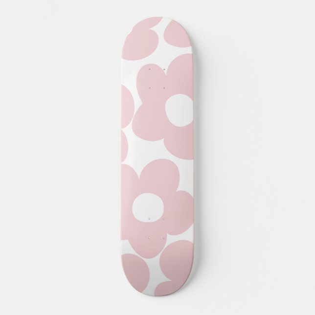 Blush Pink Retro Daisies #1 #decor #art Skateboard (Vorderseite)
