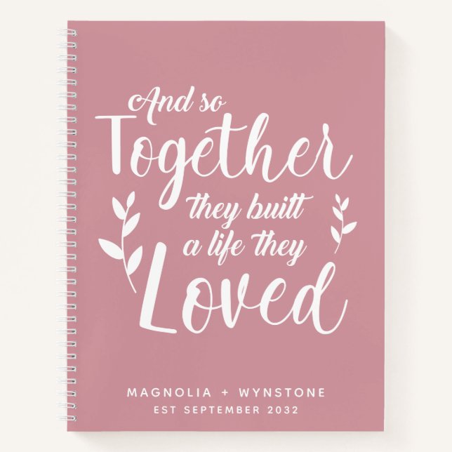 Blush Pink Romantic Couple's Scrapbook Notebook Notizbuch (Vorderseite)