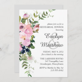 Blush Pink Rose Bloral Bouquet Grau Probe Einladung