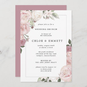 Blush Pink Rose Blumenbrunch Einladung