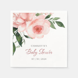 Blush Pink Rose Blumenspülung Baby Dusche Serviette