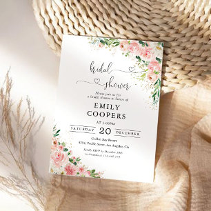 Blush Pink Rose Bridal Dusche Einladung
