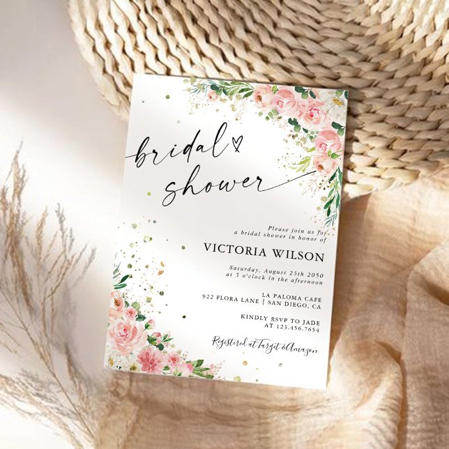 Blush Pink Rose Bridal Dusche Einladung (Von Creator hochgeladen)