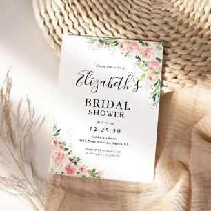 Blush Pink Rose Bridal Dusche Einladung