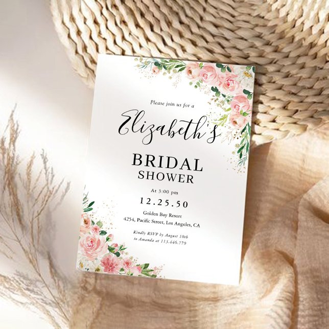 Blush Pink Rose Bridal Dusche Einladung (Von Creator hochgeladen)
