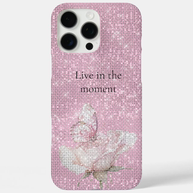 Blush Pink Rose Butterfly Sparkle  Case-Mate iPhone Hülle (Rückseite)