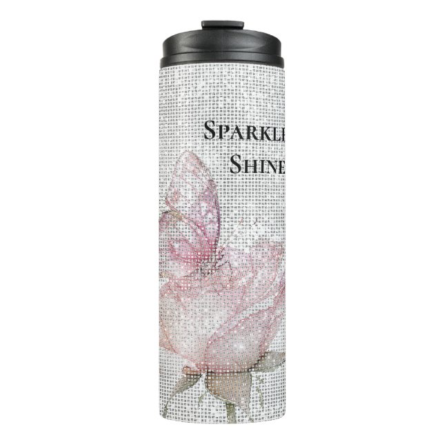 Blush Pink Rose Butterfly Sparkle  Thermosbecher (Vorderseite)