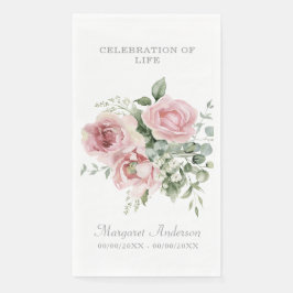 Blush Pink Rose Celebration of Life Serviette