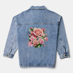 Blush Pink Rose Denim Jacket Jeansjacke