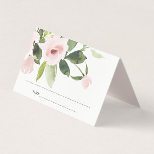 BLUSH PINK ROSE ERSTE HOLZ COMMUNION PLATZKARTE