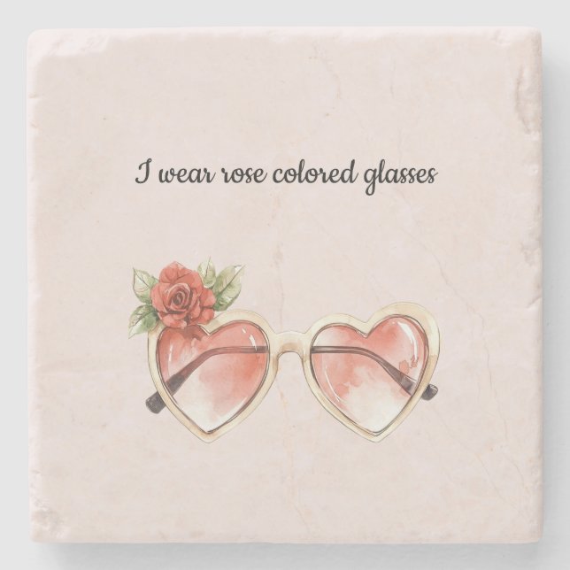 Blush Pink Rose Farbige Sonnenbrille Steinuntersetzer (Vorderseite)
