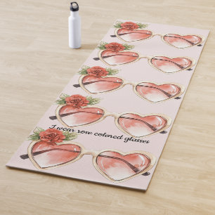 Blush Pink Rose Farbige Sonnenbrille Yogamatte
