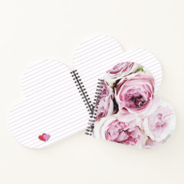 Blush Pink Rose Floral Heart Elegant Spiral Notebo Notizbuch