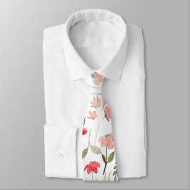 Blush Pink Rose Floral Moderner Chic Neck Tie Krawatte