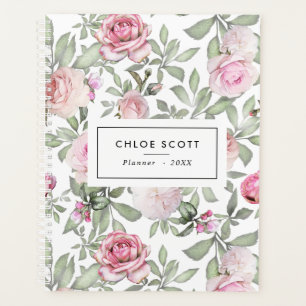 Blush Pink Rose Floral Name Plane Planer