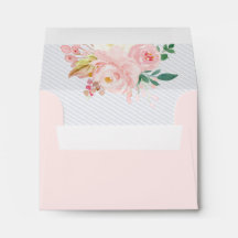 Blush Pink Rose Floral Stripe UAWG Hochzeit