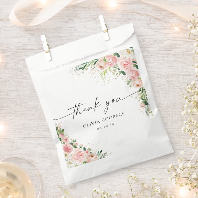 Blush Pink Rose Gold Baby Dusche Beutel Geschenktütchen (Ausgeschnitten)