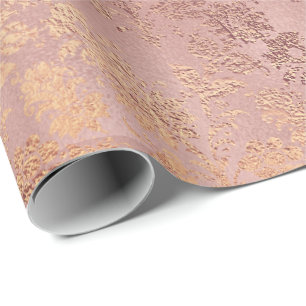 Blush Pink Rose Gold Blumenpulver Blumenglanz Geschenkpapier