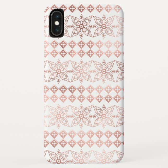 Blush Pink - Rose Gold Boho Blumenmuster Case-Mate iPhone Hülle (Rückseite)
