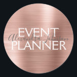 Blush Pink - Rose Gold Foil Event Planner Siegel Runder Aufkleber<br><div class="desc">Blush Pink - Rose Gold Foil Event Planner Umschlag oder Geschenkpaket Siegel. Der Name und der Beruf des Unternehmens können geändert werden,  um für jede Art von Unternehmen verwendet zu werden. Bitte kontaktieren Sie den Designer,  um weitere passende Artikel zu erhalten.</div>