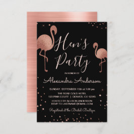 Blush Pink - Rose Gold Foil Flamingo Hen's Party Einladung