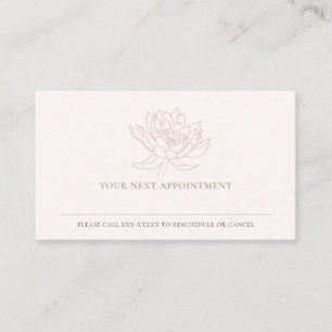 BLUSH PINK ROSE GOLD LOTUS FLORAL ERNENNUNG VISITENKARTE