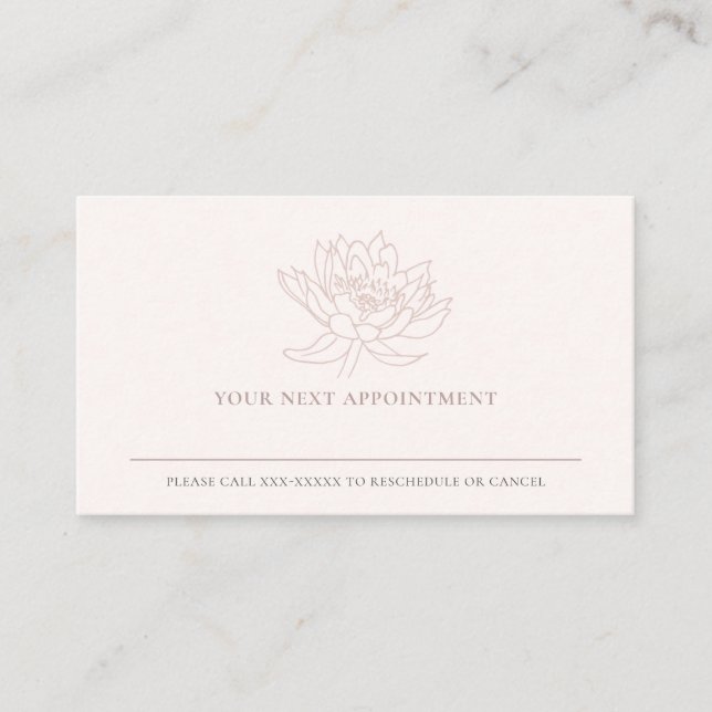 BLUSH PINK ROSE GOLD LOTUS FLORAL ERNENNUNG VISITENKARTE