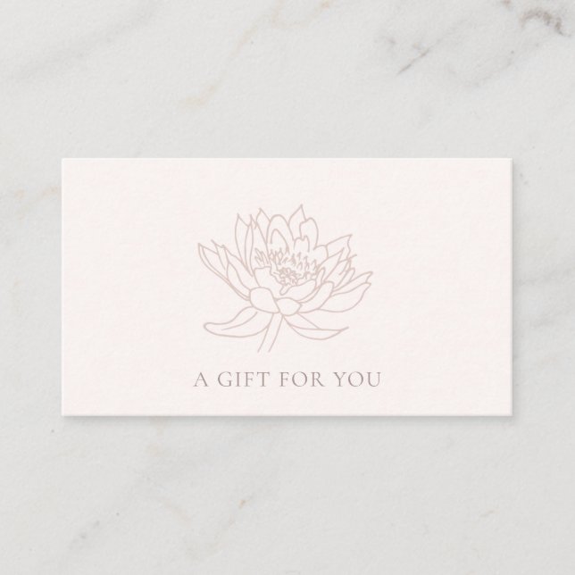 BLUSH PINK ROSE GOLD LOTUS FLORAL GIFT BESCHEINIGU VISITENKARTE (Vorderseite)