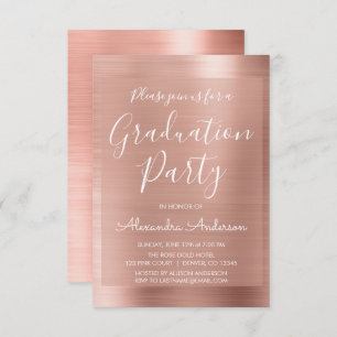 Blush Pink - Rose Gold Moderne Graduierungsparty Einladung