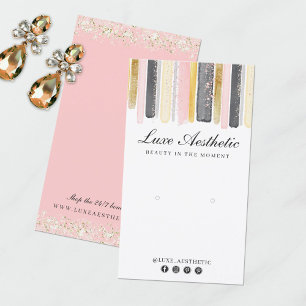 Blush Pink Rose Gold Paint Earring Juwelier Displa Visitenkarte