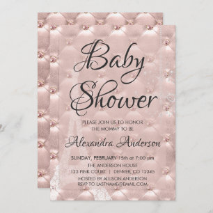Blush Pink - Rose Gold Paris Baby Dusche Einladung