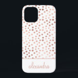 Blush Pink - Rose Gold Polka Dot Muster Monogramm Case-Mate iPhone Hülle<br><div class="desc">Blush Pink - Rose Gold und Weiße Imitate Foil Girly Hand gezeichnete Polka Dot Muster Monogram Personalisiert Smart Phone Case. Bitte kontaktieren Sie den Designer,  um passende Artikel zu erhalten.</div>