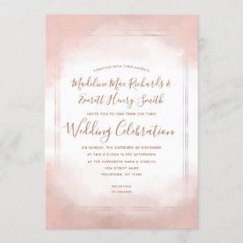 Blush Pink & Rose Gold Rahmen Hochzeitseinladung Einladung