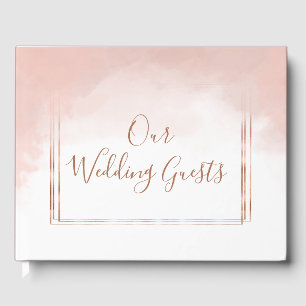 Blush Pink & Rose Gold Rahmen Hochzeitsmonogramm Gästebuch