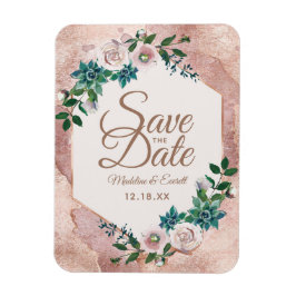 Blush Pink Rose Gold Save the Date Hochzeit Magnet