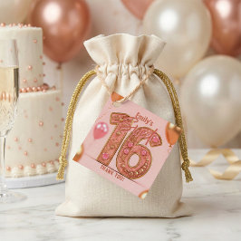 Blush Pink Rose Gold Sweet 16 Birthday Thank You Geschenkanhänger
