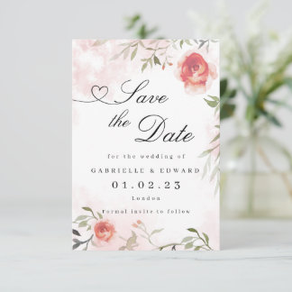 Blush Pink Rose Hochzeit Speichern Sie das Datum Save The Date
