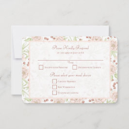 Blush Pink Rose Vintage Wedding RSVP Reply Einladung