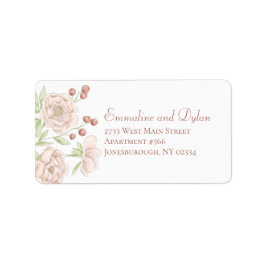 Blush Pink Rose Wedding Address Labels Adressaufkleber