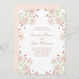 Blush Pink Rose Wedding Einladung
