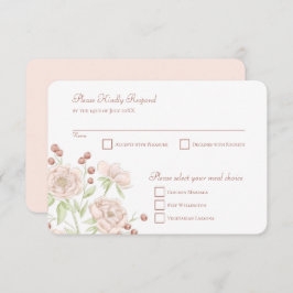 Blush Pink Rose Wedding RSVP Reply Modern Einladung