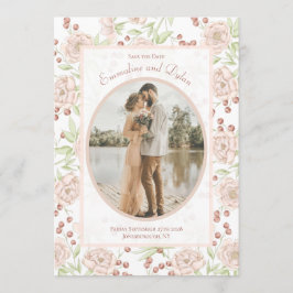 Blush Pink Rose Wedding Vintage Save the Date Einladung