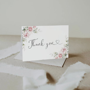 Blush Pink Roses Baby Dusche Danke Karte