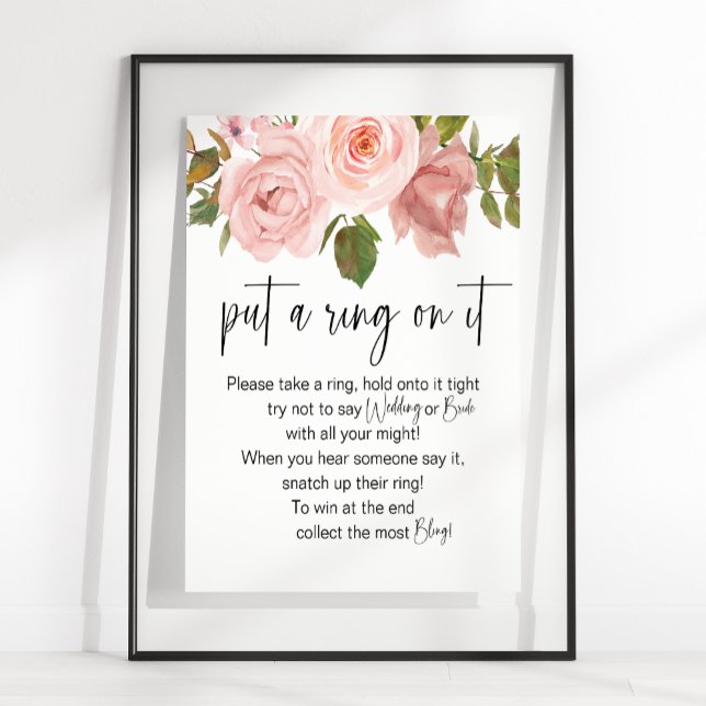 Blush Pink Roses Blumengestein setzen einen Ring a Poster (Von Creator hochgeladen)